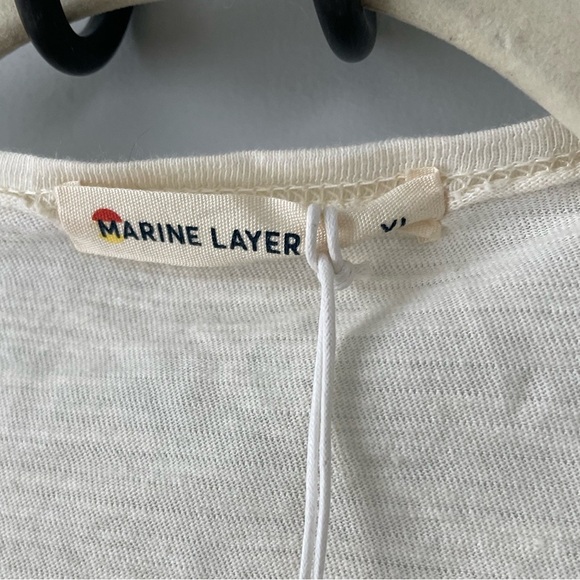 NWT Marine Layer, women’s XL, Ava wrap top in antique white flare sleeve cotton - Picture 3 of 5